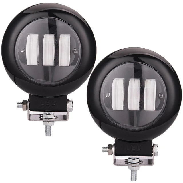 Miroir de phare de moto à LED, 2 pièces, phare antibrouillard de conduite,  avec interrupteur 1 pièce - AliExpress