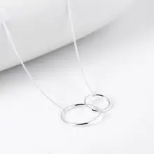 Jisensp двойной круг интерлок короткое ключичное ожерелье аксессуары Mujer цепочка ожерелье для женщин Мода ожерелье erkek kolye