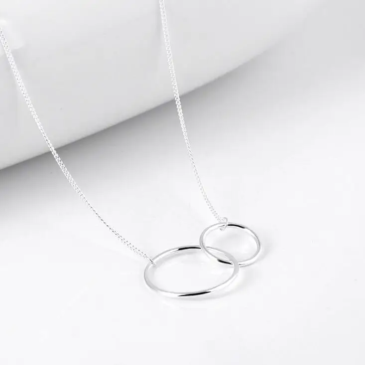 

Jisensp Double Circle Interlock Clavicle Short Necklace Accesorios Mujer Chain Necklace for Women Fashion collares erkek kolye
