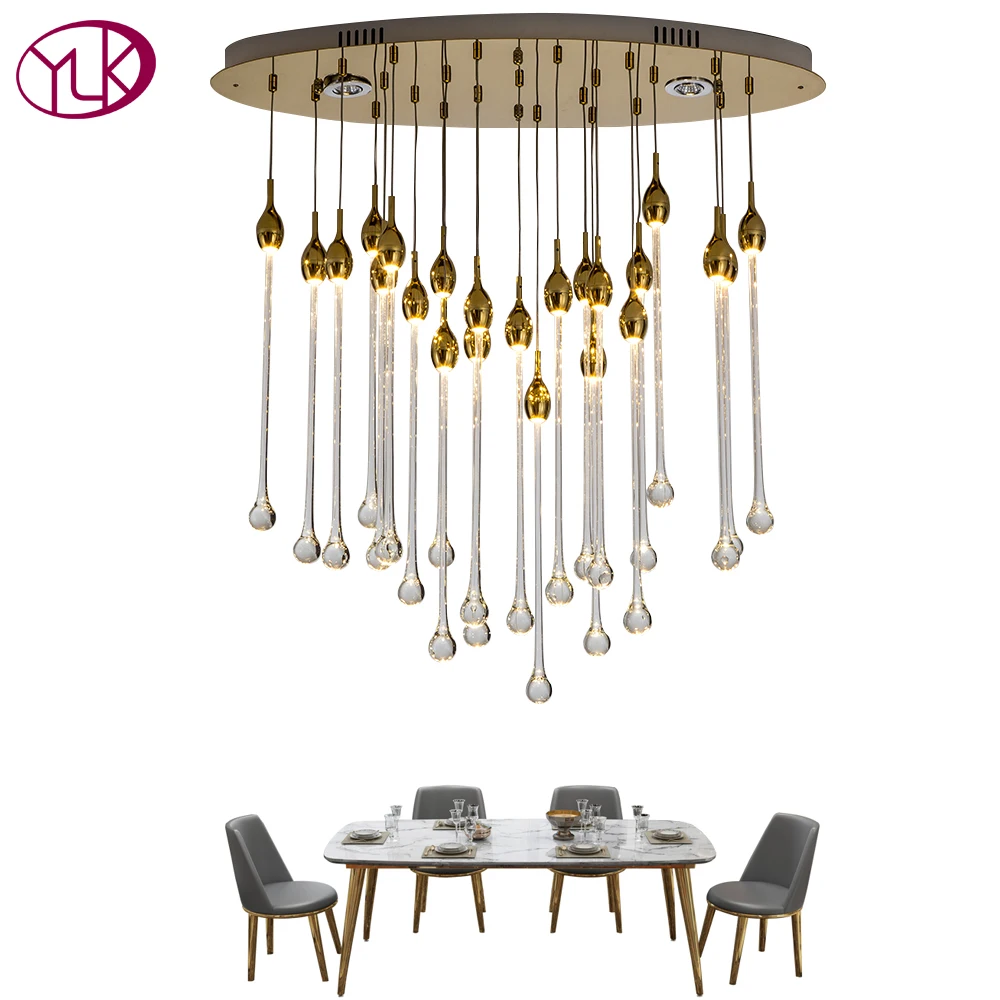

Luxury Modern LED Chandelier For Dining Room Oval Design Suspension Crystal Lamp Suspension Hanglamp Home Decor Lighting Fixture