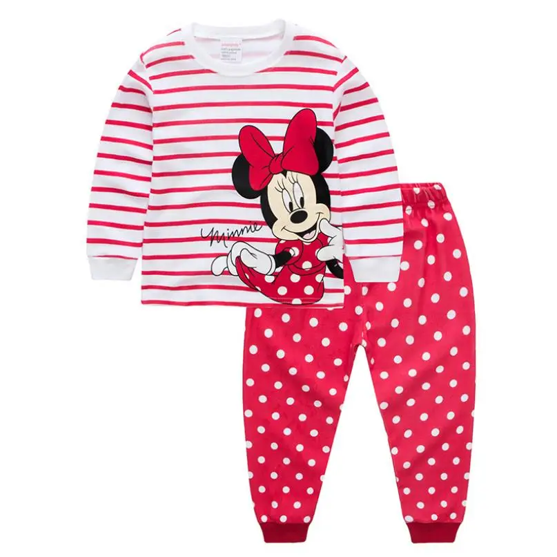 

2018 Kids Clothes Girls Cartoon Clothing Minnie Sets Baby Cotton Costumes Children Girl Pajamas Set Roupas Conjunto Menina