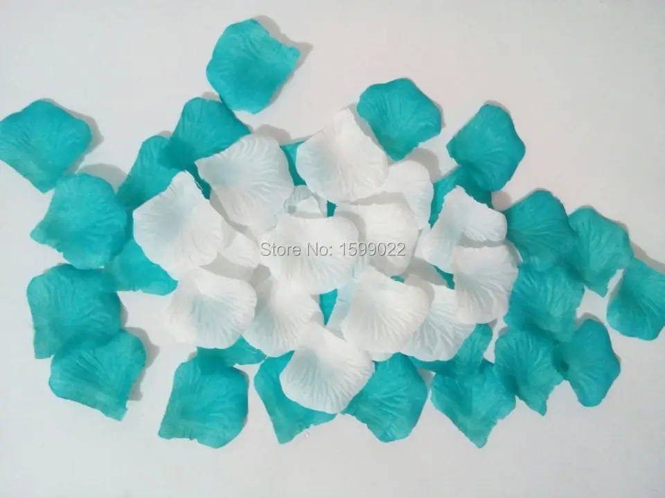 2000pcs 20packs Atificial flowers polyester wedding bridal rose petals turquoise table centerpiece party decorations petalos