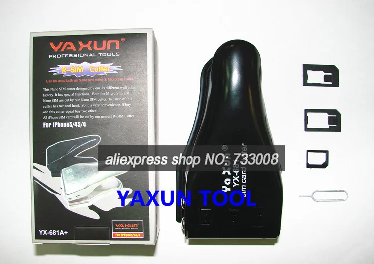 Best quality 3 in 1 Nano Phone Micro Sim Card Cutter  YAXUN 681A+ micro sim cutting tool for  nano card cutter for iphone 5s 2