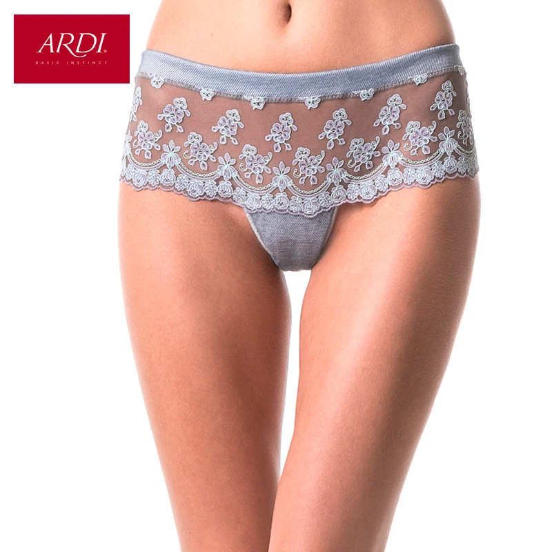 Женские шорты-брифы с классической вышивкой на талии | Женская одежда