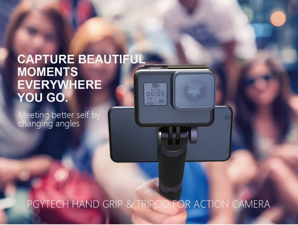 PGYTECH Osmo карманная селфи палка рукоятка и штатив для Osmo Pocket/Gopro Hero 6 5 4/Xiaomi Yi аксессуары для экшн-камеры