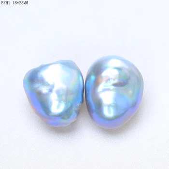 

Natural Freshwater Baroque Loose Pearl In Pair Elegant Grey Unique Silver Blue Color Kiwa Pearl DIY Customized
