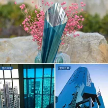 SUNICE синий и серебристый одностороннее зеркало оконная пленка стекло оттенок отражающее зеркало защита от ультрафиолета одностороннее украшение конфиденциальности 152 см x 60 м