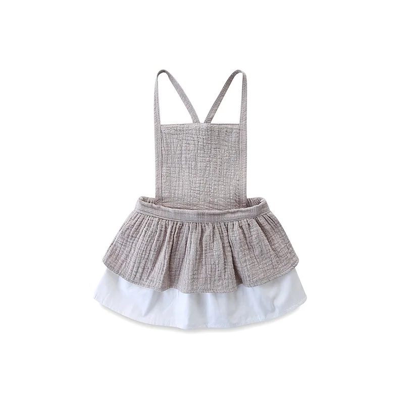 

2019 New Fashion Summer Baby Girls Natural Cotton Linen Dress Children Kids High Quality Clothes Girls Lacing Slip Dress