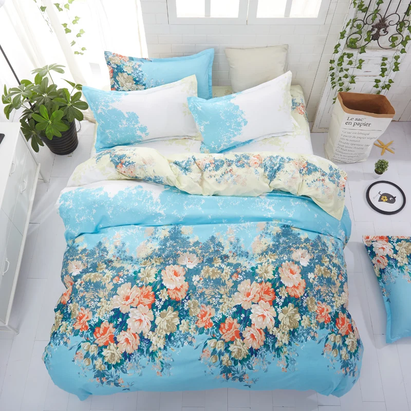 home bedding flower bedding set 3/4pcs bed linen summer duvet cover set elegant wedding bed set home decor pastoral flat sheet home bedding flower bedding set 3/4pcs bed linen summer duvet cover set elegant wedding bed set home decor pastoral flat sheet