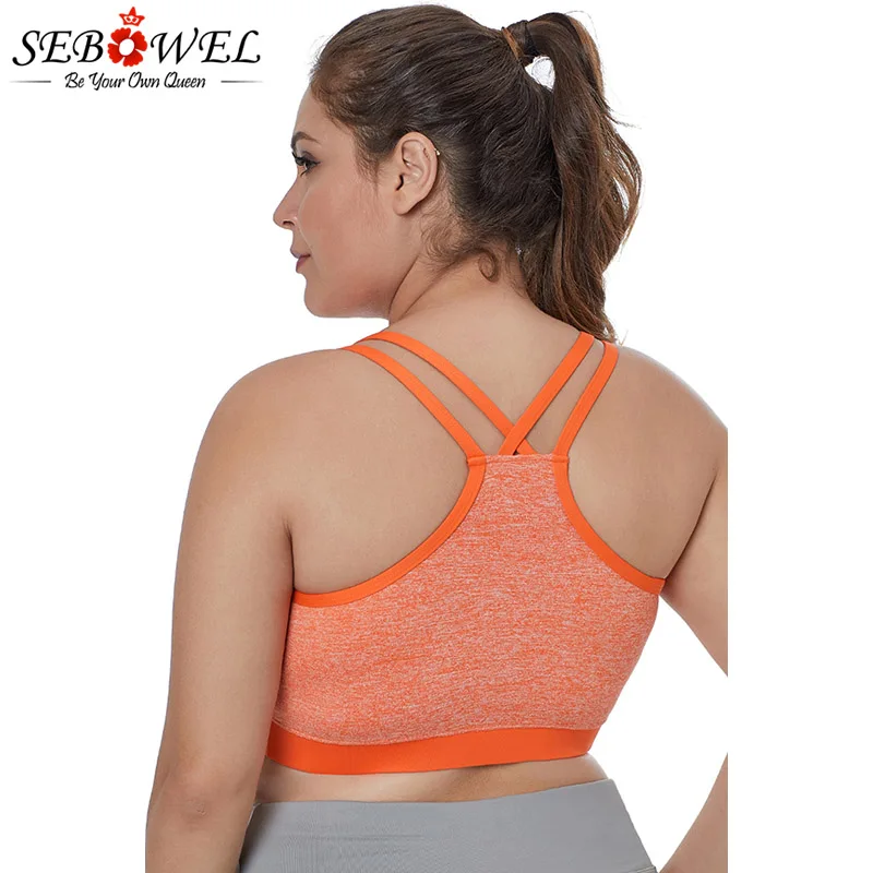 Orange-Double-Straps-Heathered-Sports-Bra-LC26029-14-2 