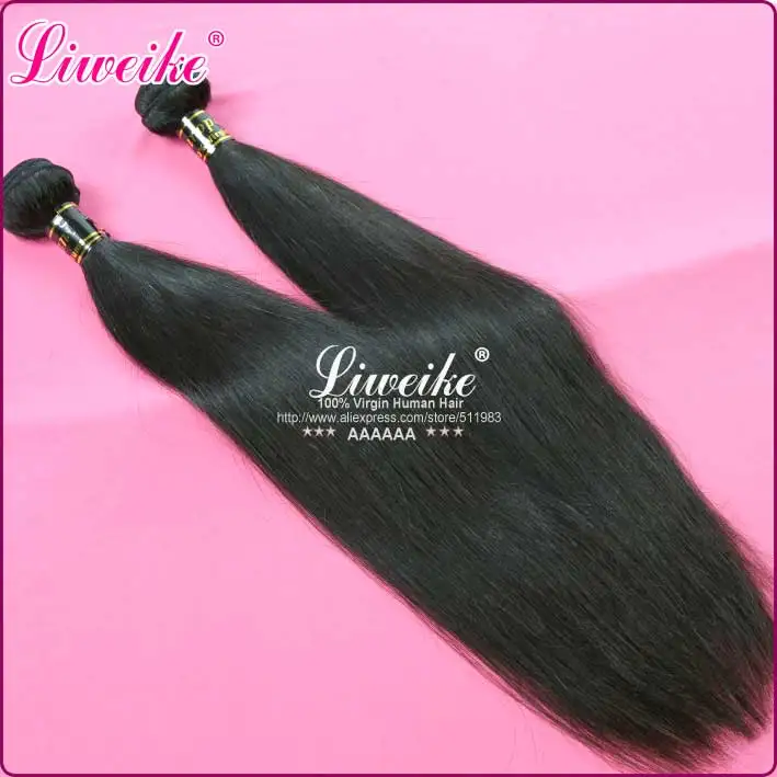 

Liweike 2pcs/lot 6A grade top quality 100% virgin human straight hair extension 1B color hot selling European straight hair