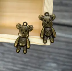 5 шт./lot28x15mm бронзовый цвет маленький медведь подвески для ожерелья ювелирные изделия для женщин 2019 браслет, брелок поставка