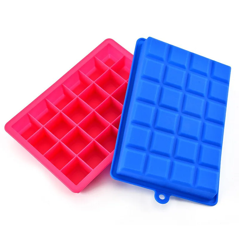 

24 grid silicone ice tray with cover material Environmental protection material silicone square ice tray DIY ice cube mold