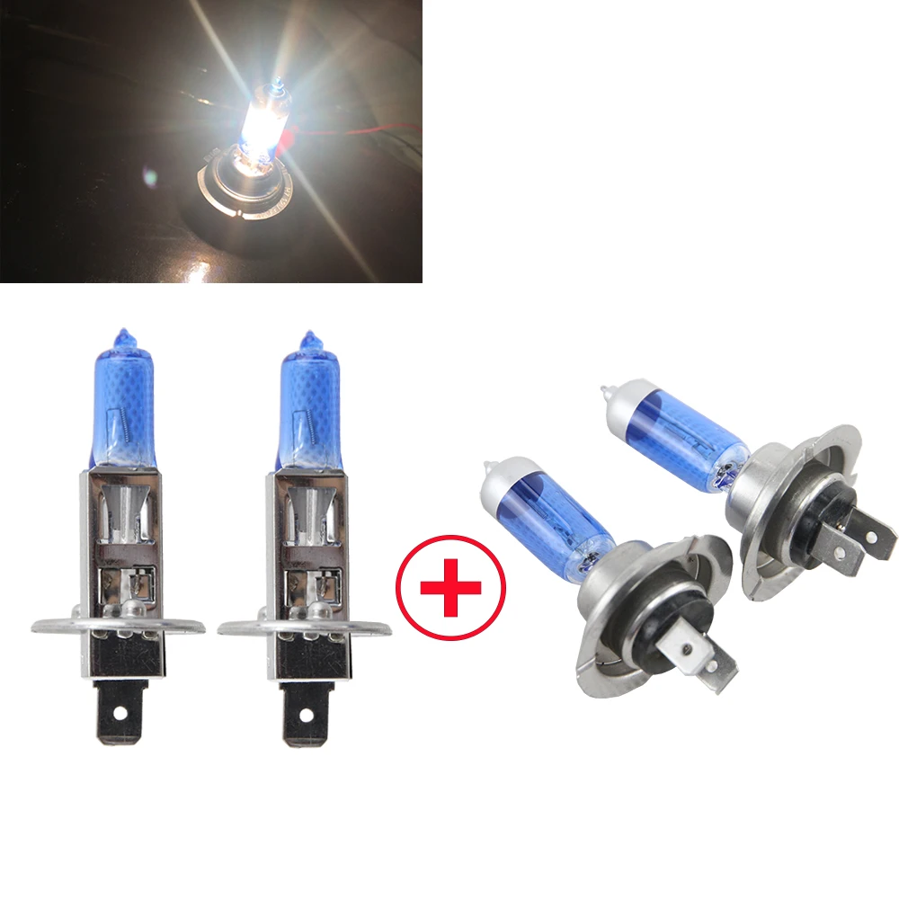 6500K White H1 H7 High Low beam 55w 12V Gas Halogen Headlight Bulb