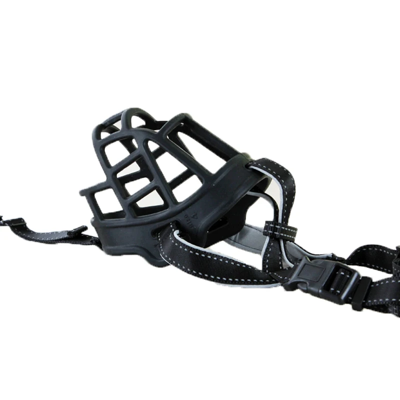 YUDODO Dog Muzzles 4 Sizes Red Black Dog Silicon Basket Muzzle Soft Adjustable Straps Rubber Pet Anti-bite Muzzle For Dogs