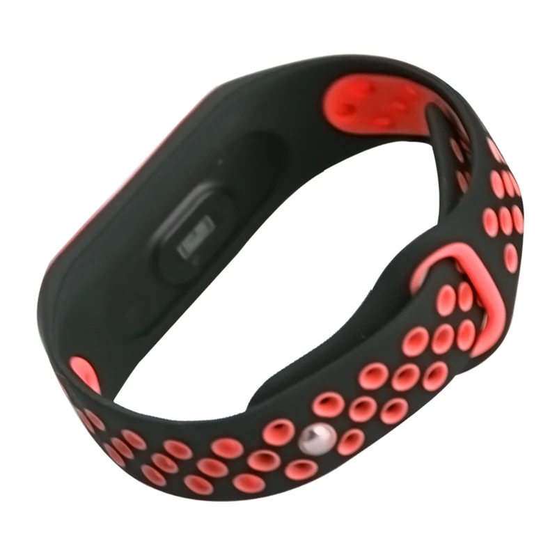 FIFATA, браслет для Xiaomi mi, ремешок для часов 4, сменный Браслет для mi Band 4, силиконовый спортивный ремешок для mi Band 3/4 - Цвет: Black red