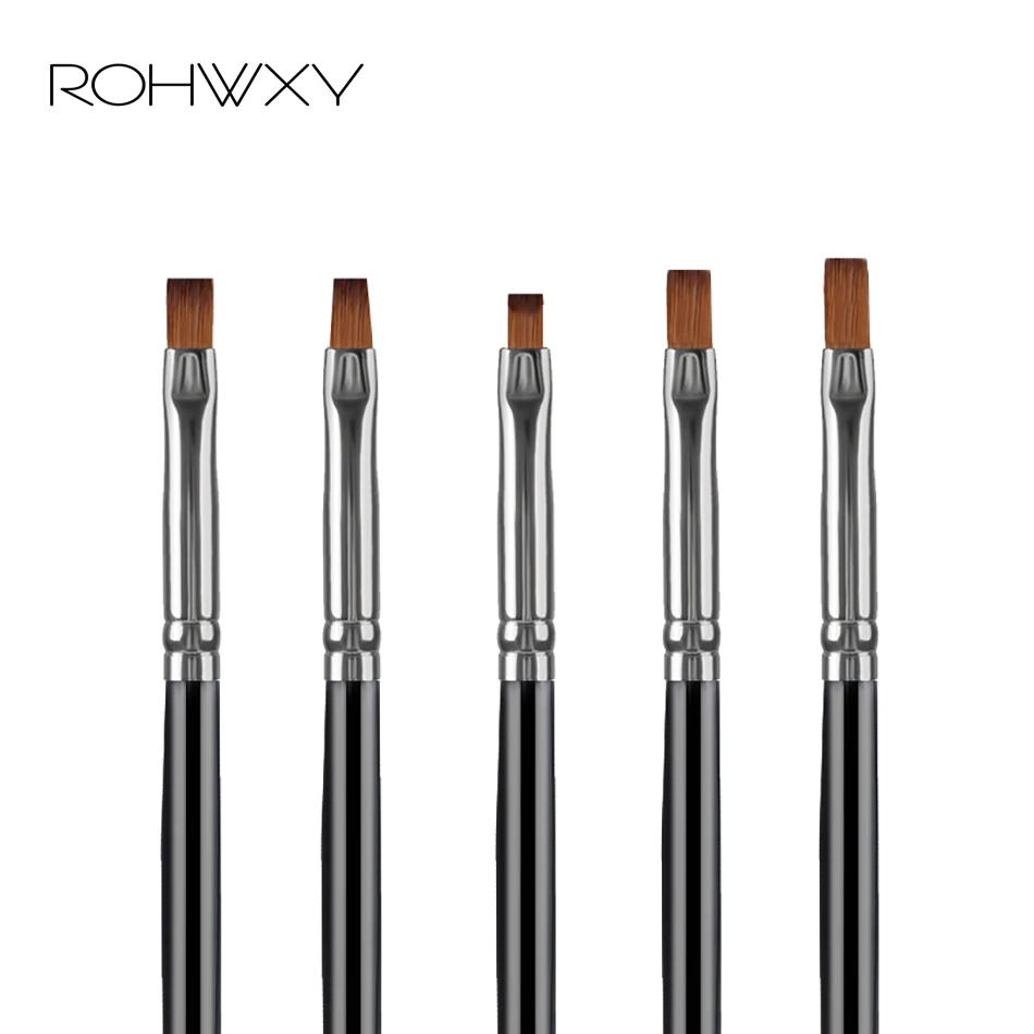 

ROHWXY Nail Art Brus Ombre Set Painting Drawing Pen Builder Fan Flat Gradient Line Round Acrylic Gel Tips Design Manicure Tools