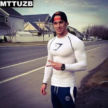 MTTUZB 2017 new men casual t shirt apparel men’s long sleeve tops man bodybuilding t shirts male fitness tees M-XXL 5 colors