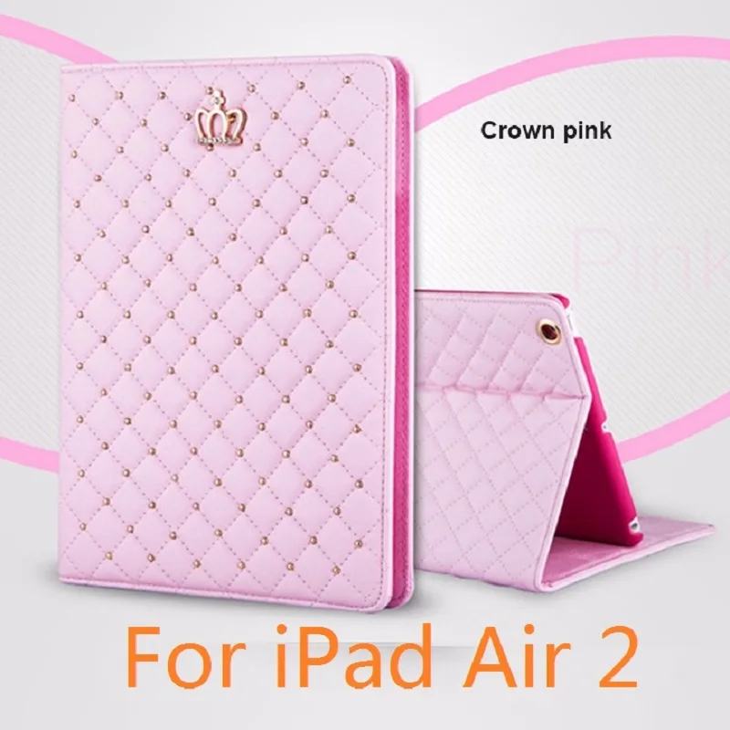 

9.7'' Luxury PU Tablet Coque For iPad Air 2 Case Flip Crown Luxury Stand A1566 Protective Cover for iPad Air 2 Luxury Case Stand