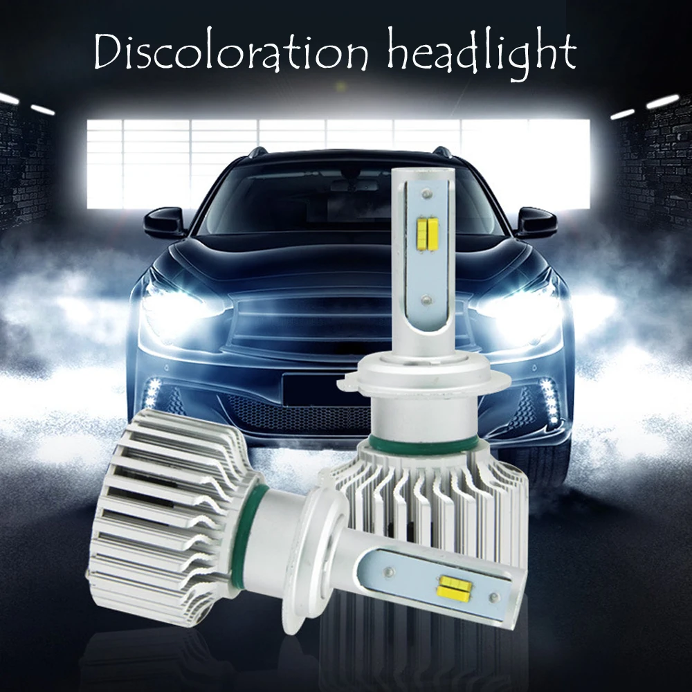 

EURS 1Set CarTricolor 3Color LED Headlight T5 H1 H4 H7 H11 HB4 60W 8000LM 3000K 4300K 6000K Yellow White Dual Two Color LED Bulb