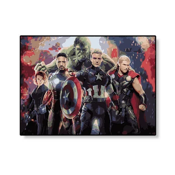 

Painting By Numbers DIY Dropshipping 40x50 60x75cm Movie character superhero Figure Canvas Wedding Decoration Art picture Gift