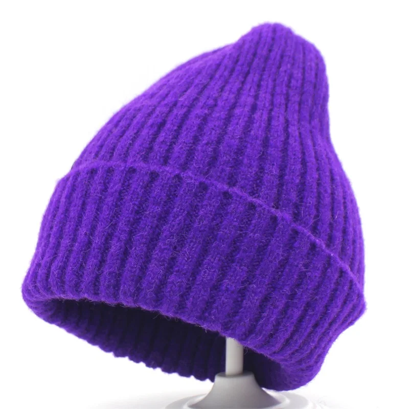 Ditpossible Девочек hat Мода трикотажные шапочки шляпы Женщины skullies Шапки - Цвет: dark purple