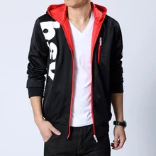 Autumn Men Hooded Jacket Male Korean Casual Classic Jacket Fashion College Letter Youth Sweatshirts Plus Size
