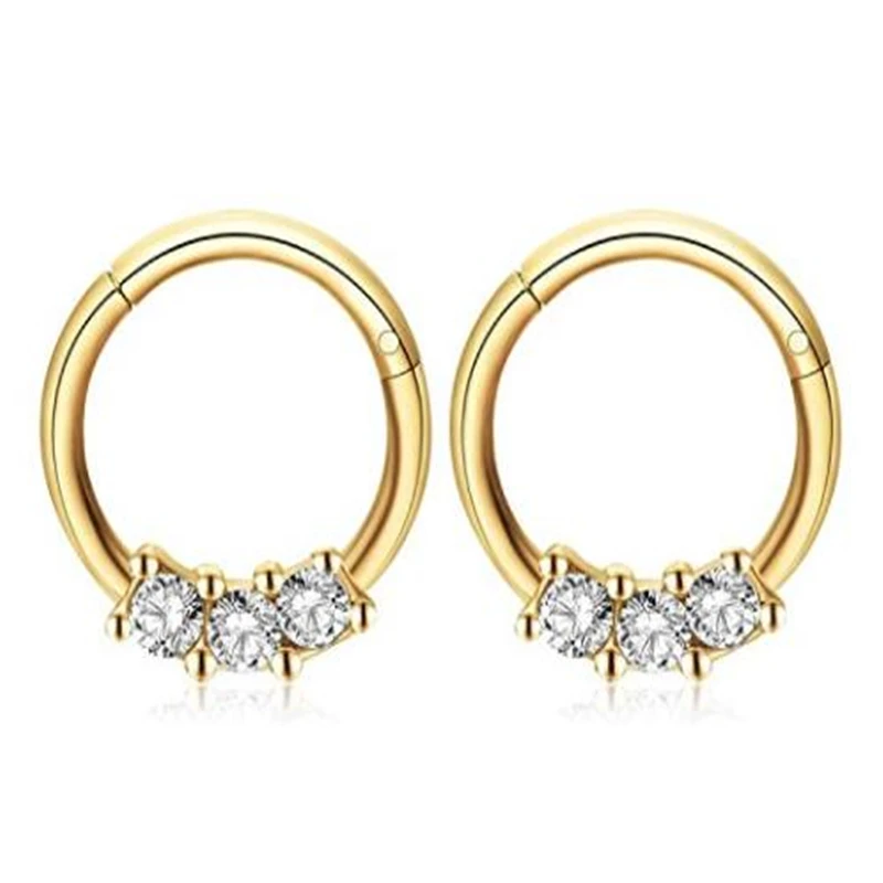 JFORYOU 16G нержавеющая сталь Daith серьги-кольца с петлей сегментное кольцо зубцом