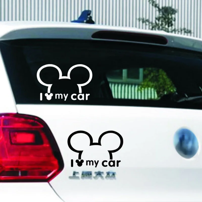 Mickey Mouse I love my car Reflective Decal Sticker Styling Door Window Decoration Accessories For all cars  BMW  Mercedes etc