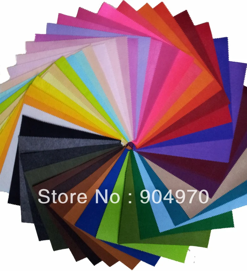Специальное предложение 42 смешанных цветов фетровая Полиэстеровая ткань рукоделие фетровая ткань нетканый 30 см х 30 см