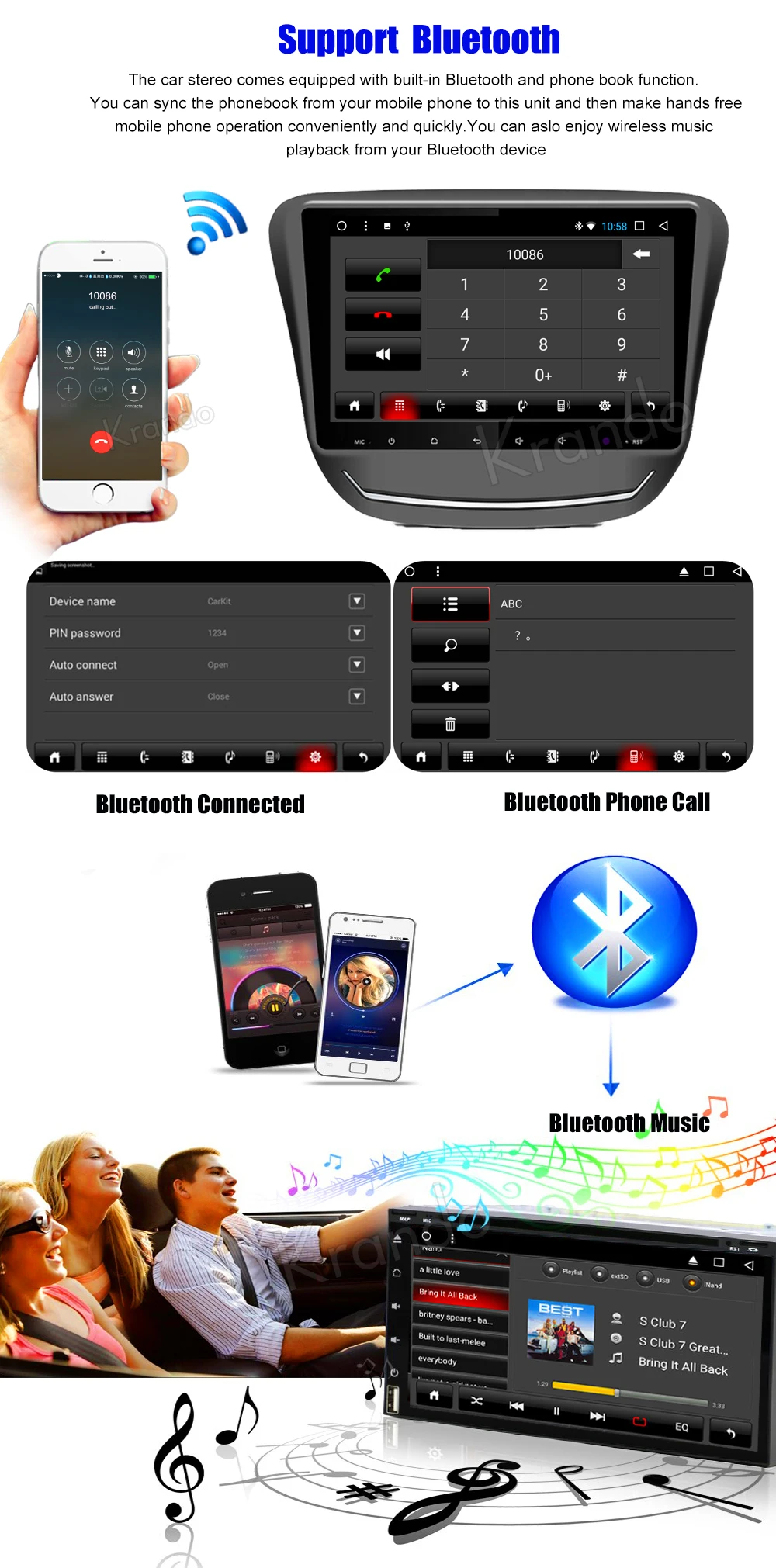 Krando Android car radio gps navigation multimedia system for CHEVROLET CAVALIER 2016