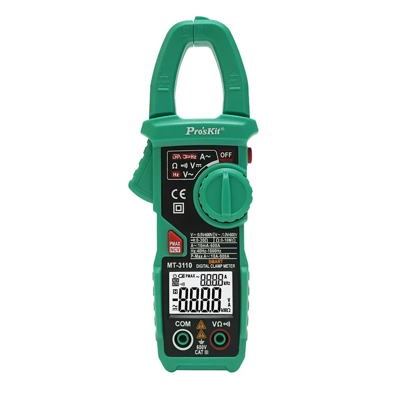 

Current Clamp Meter Pro'skit Digital Display Intelligent High Precision Dual Screen Digital Display Clip-on Multimeter Ammeter