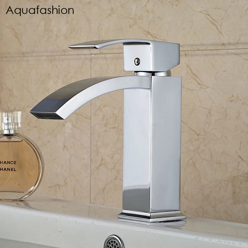 Waterfall Bathroom Wash Basin Faucet Polished Chrome Washbasin Tap