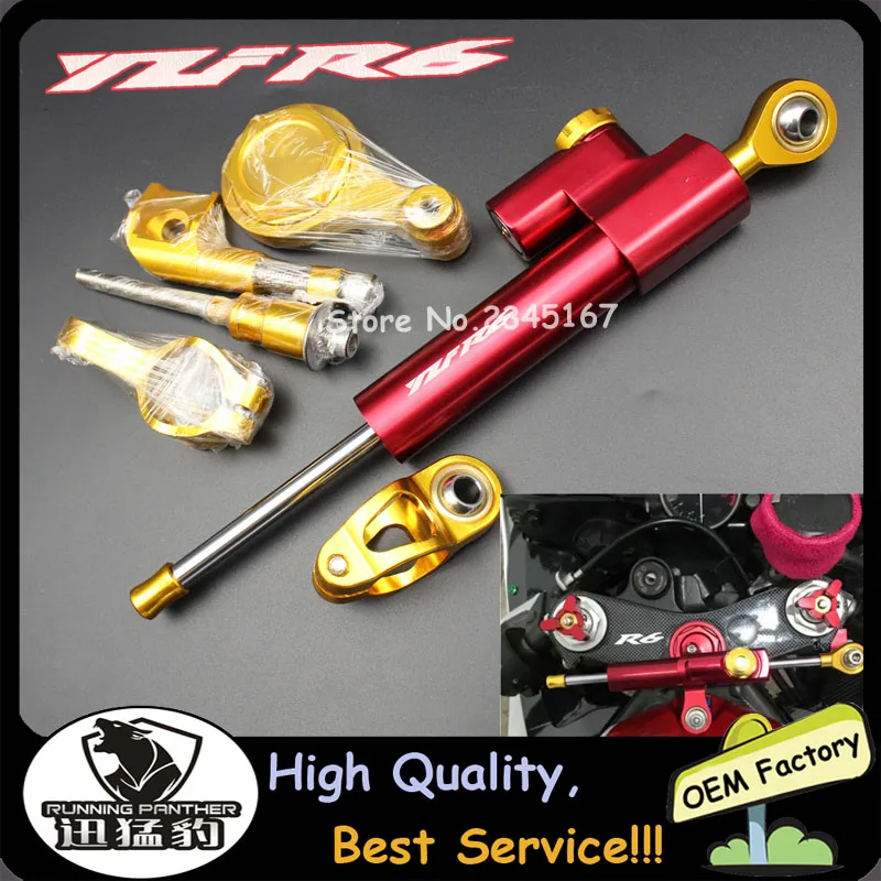 

CNC Aluminum Adjustable Motorcycles Steering Stabilize Damper Bracket Mount For YAMAHA YZF R6 2006-2017 With instruction picture