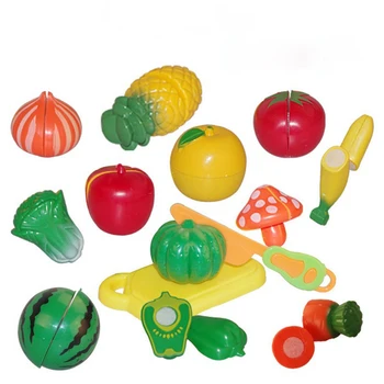 

Hot 6 Pcs/ lot Plastic Fruit Vegetable Kitchen Cutting Toys Early Development and Education Toy for Baby Kids Children