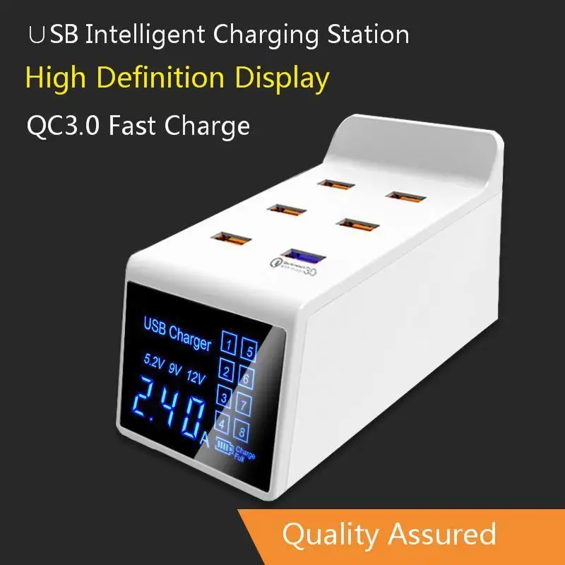

Quick Charge 3.0 6 Ports USB Mobile Phone Desktop Charger for Samsung iPhone 7/X/8/Plus Xiaomi redmi 5 etc