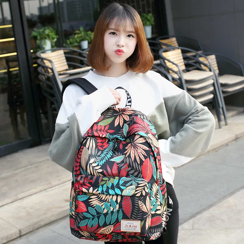 The New Han Edition Backpack School Students Bag Printing Large Capacity Contracted Joker Leisure Travel Bag