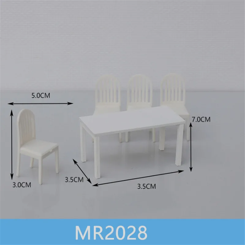 1 компл./лот весы 1:20 Пластик миниатюрная мебель стол и стул для строительства поезда Макет железной дороги декорации аксессуары