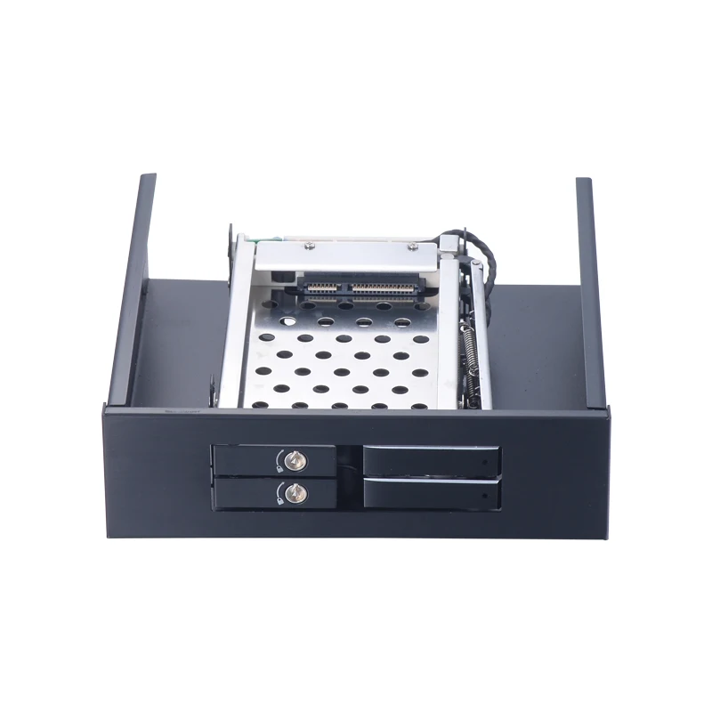dual bay 2.5 inch internal hdd mobile rack for 5.25in optical pc bay