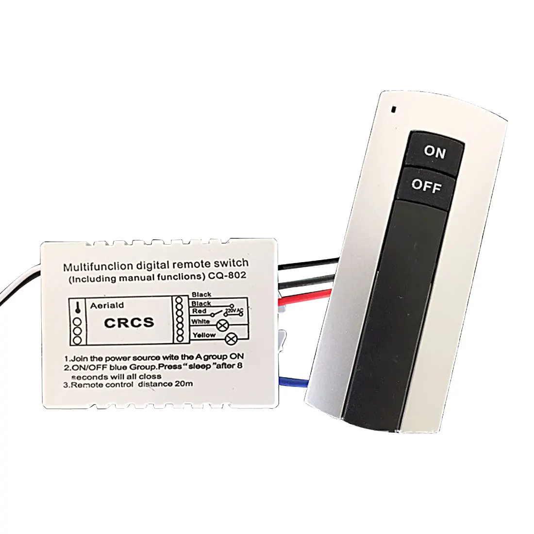 3 Port ON/OFF 220V Lamp Light Digital Wireless Wall Remote Control Switch Receiver Transmitter