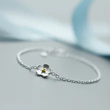 1 Piece Fashion Women 925 Sterling Romantic Cherry Blossoms Foot Bracelets Bangles Charm Anklets Jewelry