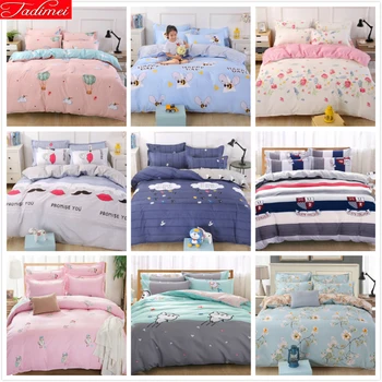 

AB Side Duvet Cover 3/4 pcs Bedding Set Adult Kids Child Bed Linens Single Full Queen King Size Quilt Comforter Case Bedspreads