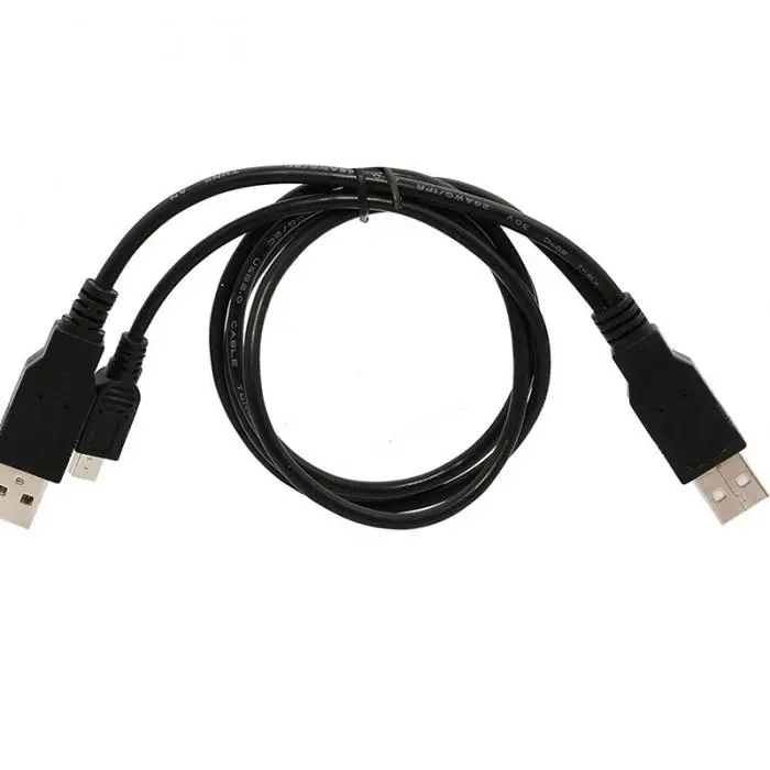 Двойной USB 2,0 type A к USB Mini 5-Pin type B x1 Y кабель для передачи данных и питания-капля