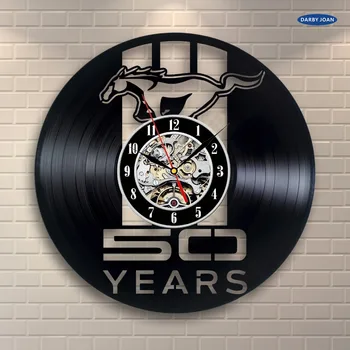 

Mustang Decor Vinyl Record Clock Home Art Wall Design reloj,wall clock saat alarm clock reloj large wall clock duvar saati