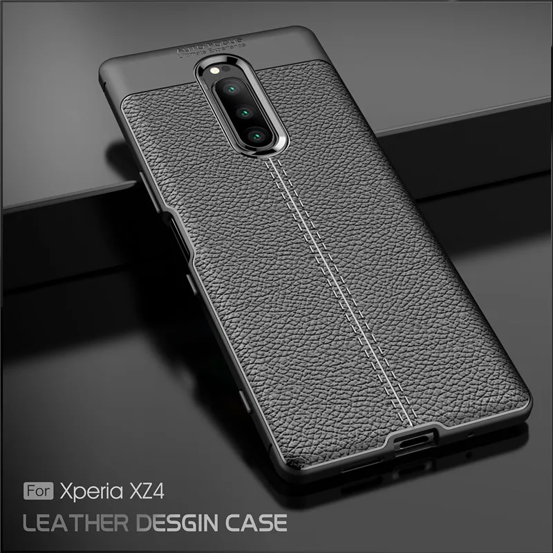 For Sony Xperia XZ4 Case Carbon Fiber TPU Silicone leather Soft Full Back Cover shockproof |