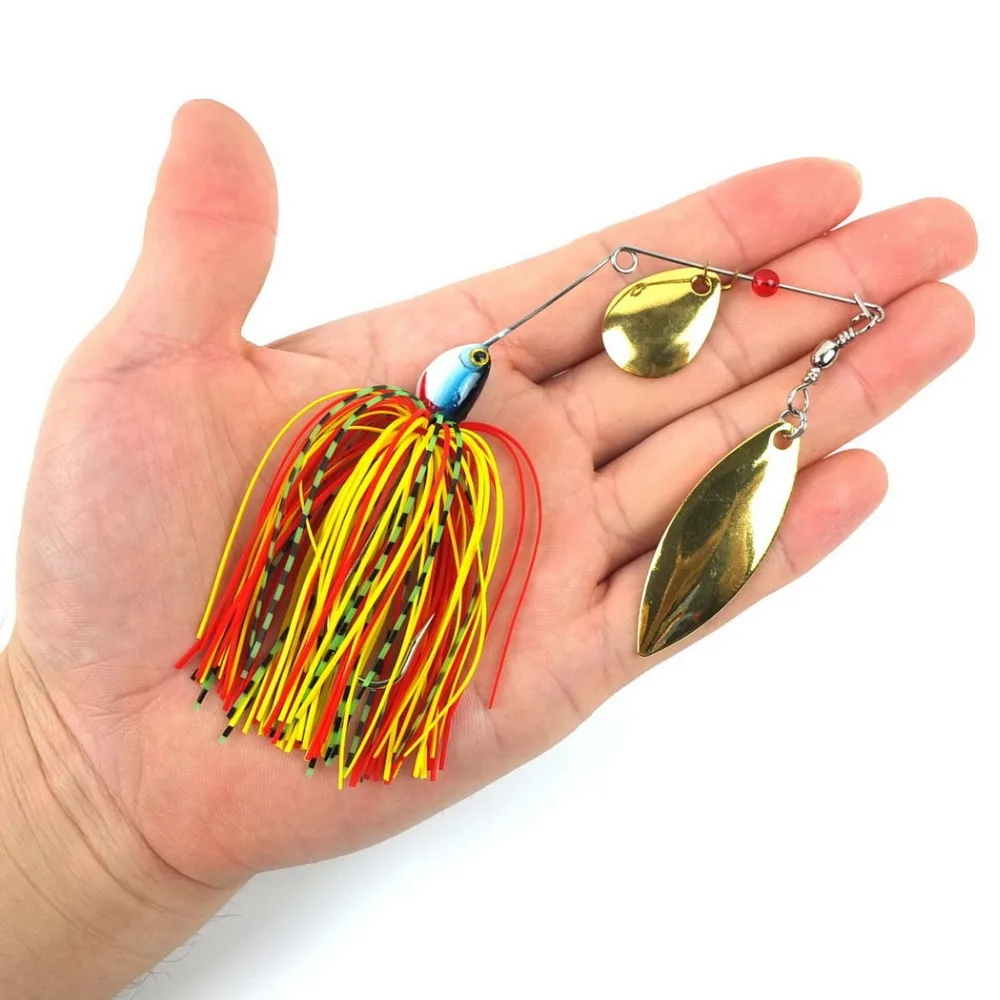 1 قطعة 16g 17g 19g سبينر الصيد إغراء الطعم ملعقة باس المتذبذب سبينيربايت السحر معالجة اذع خطاف pesca الاصطناعي المعادن الترتر