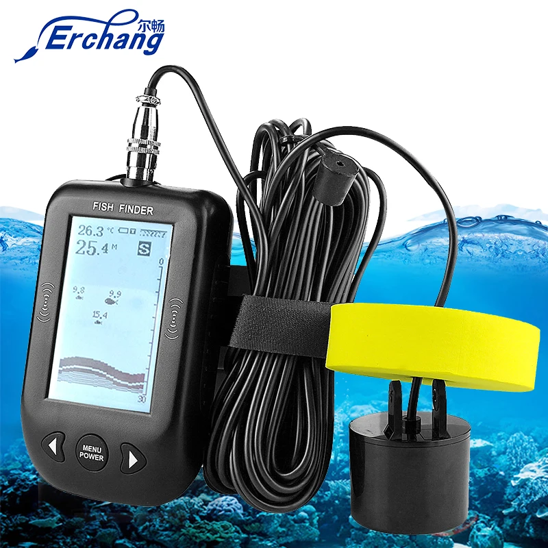 Erchang XF02 Portable Fish finder 9M Wire Echo Sounder Alarm 0.6-100m Depth Fishfinder Transducer Sensor Sonar For Fishing Erchang XF02 Portable Fish finder 9M Wire Echo Sounder Alarm 0.6-100m Depth Fishfinder Transducer Sensor Sonar For Fishing