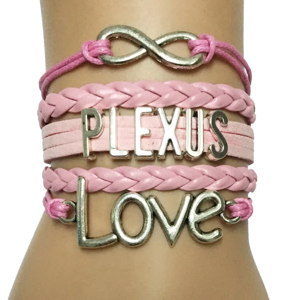 

Drop Shipping LOVE/Infinity/Plexus Leather Braided Bracelet- All Pink Custom