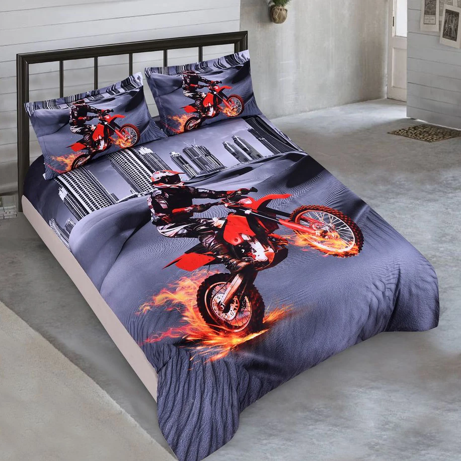 

City Rider 3D Bedding Duvet Cover Set Twin Full Queen King Size -1 quilt cover -1 pillowcase