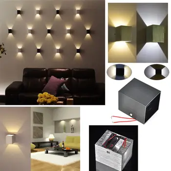 

3W LED Square Wall Lamp Hall Porch Walkway Living Room Fixture Wall Sconce Led Up Down wall light G5.3 Bulb indoor ZXX0009